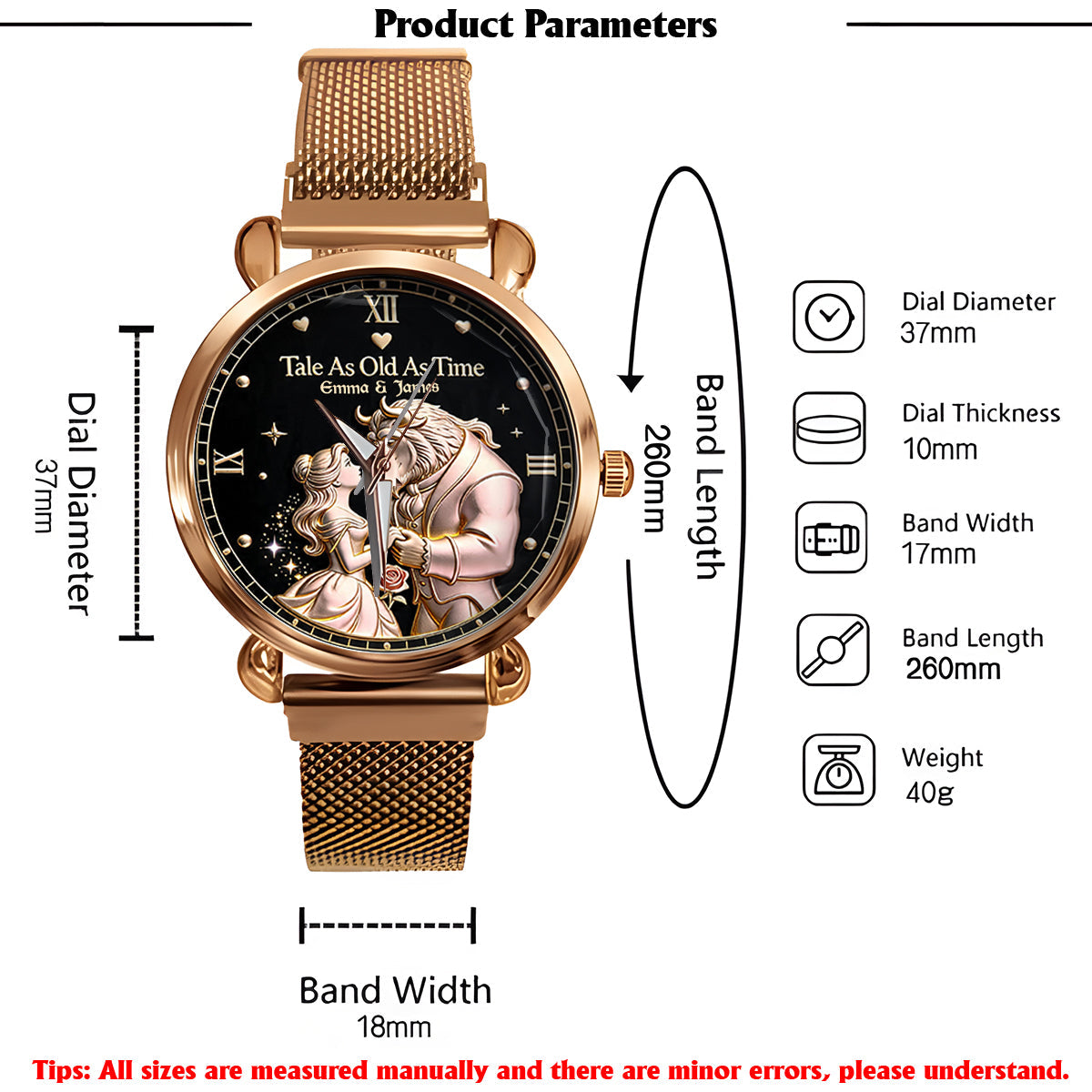 Tale As Old As Time - Personalized Beauty And The Beast Women Hand Watch