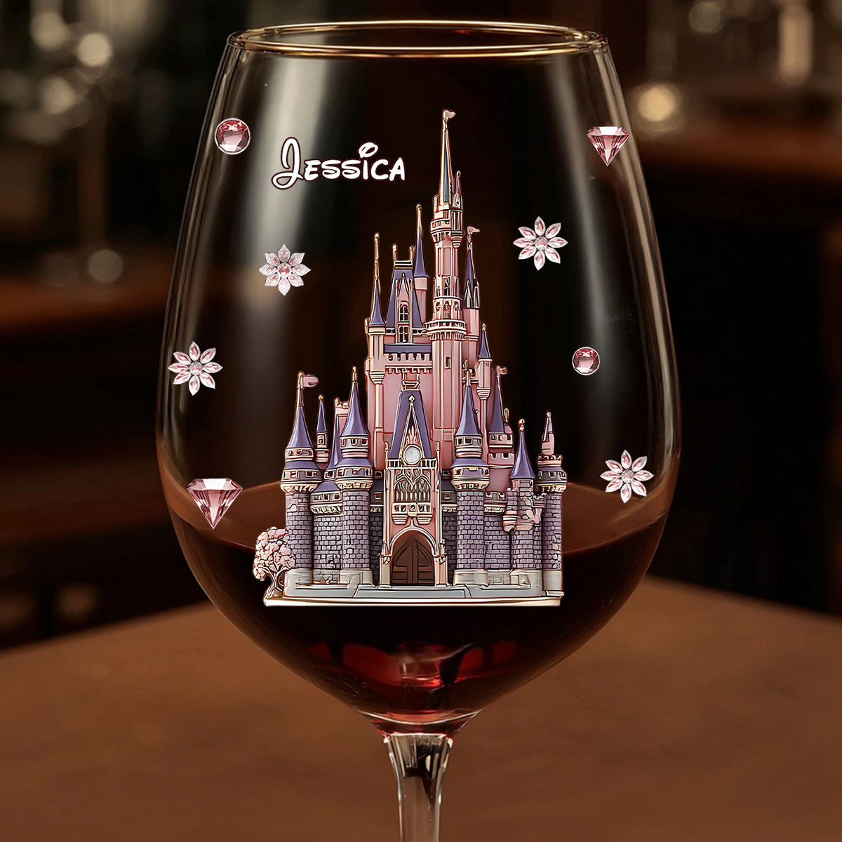Magical Day Custom Name - Personalized Mouse Wine Glass With Long Stem