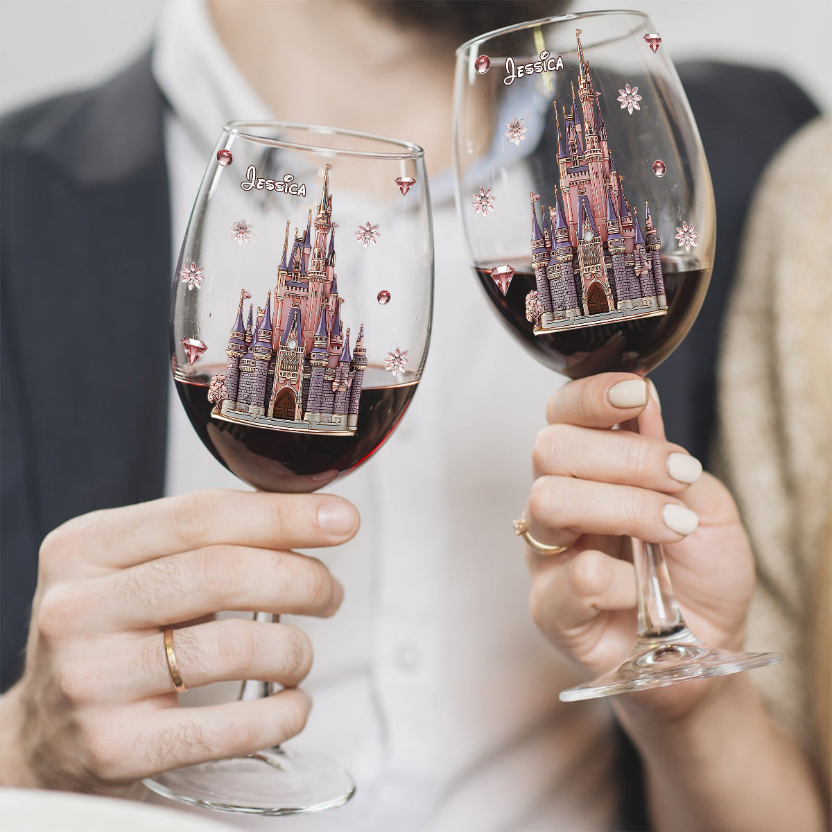 Magical Day Custom Name - Personalized Mouse Wine Glass With Long Stem