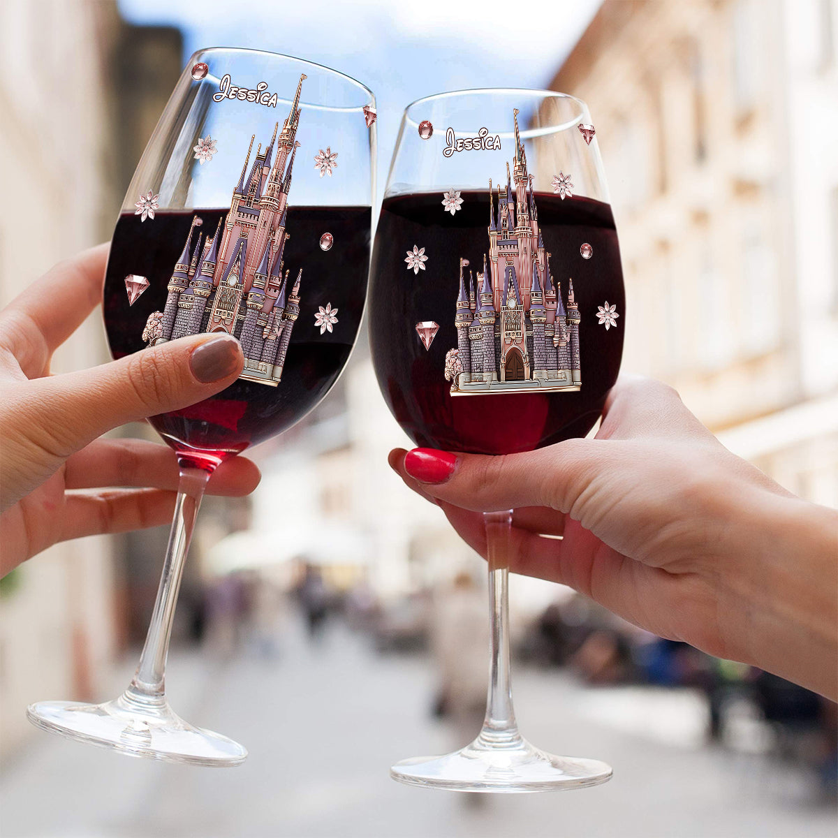 Magical Day Custom Name - Personalized Mouse Wine Glass With Long Stem