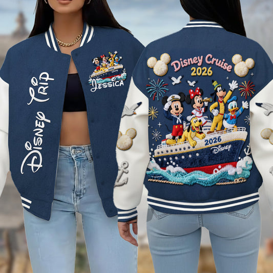 Cruise Trip - Personalized Mouse Varsity Jacket