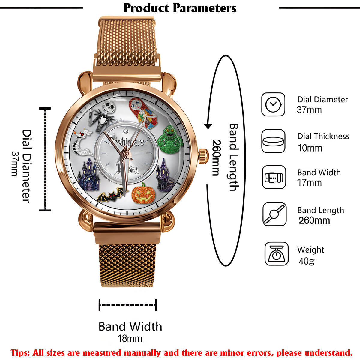 Nightmare Before Christmas - Personalized Nightmare Women Hand Watch