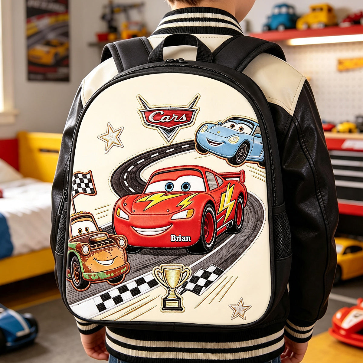 Cars Kid Friends - Personalized Racing Lover Multifunctional Backpack