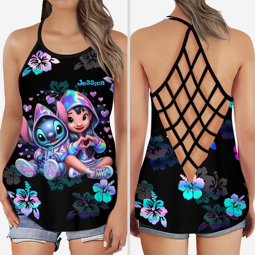 Ohana Means Family - Personalized Ohana Cross Tank Top and Leggings