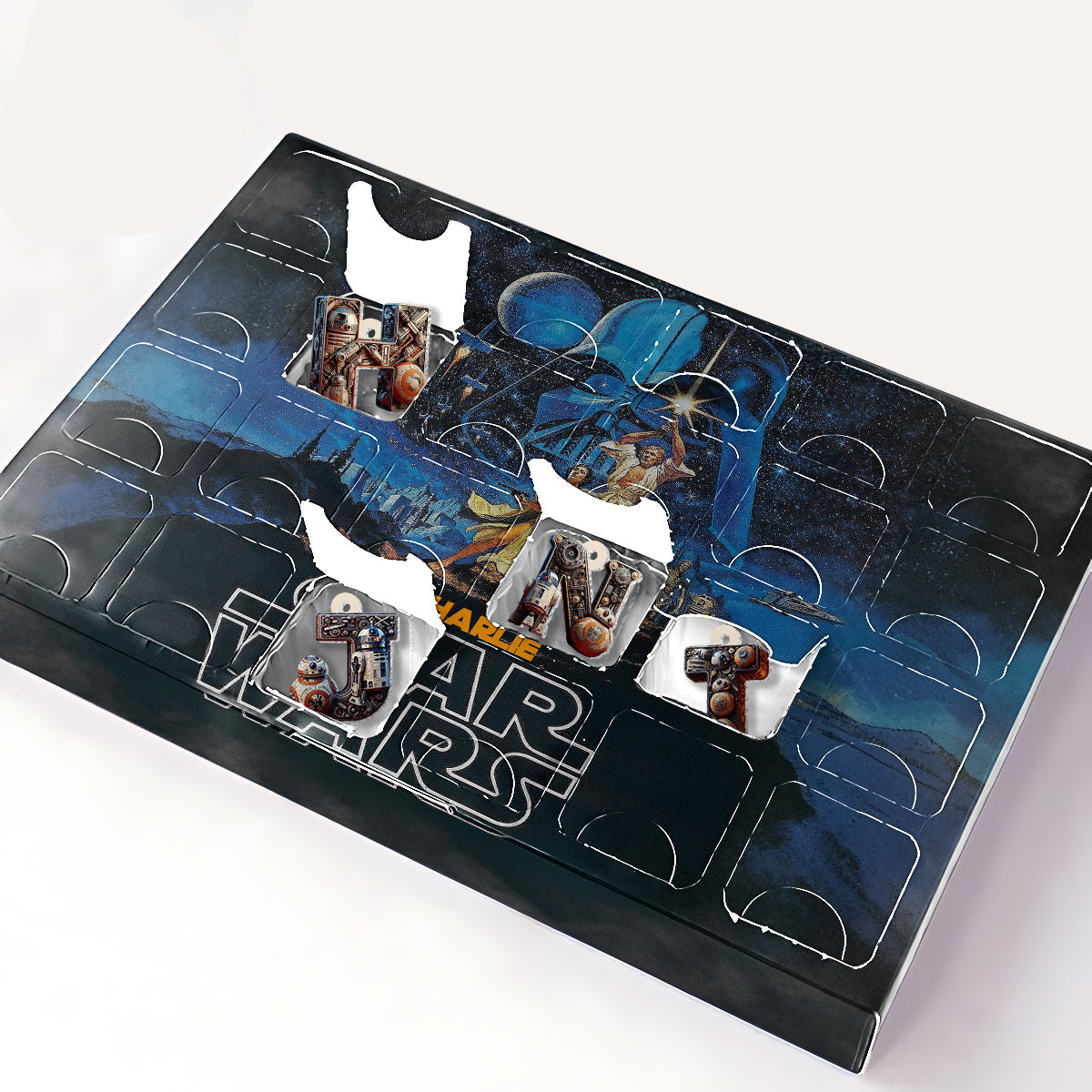 Outer Space Alphabet - Personalized The Force Advent Calendar With Ornaments