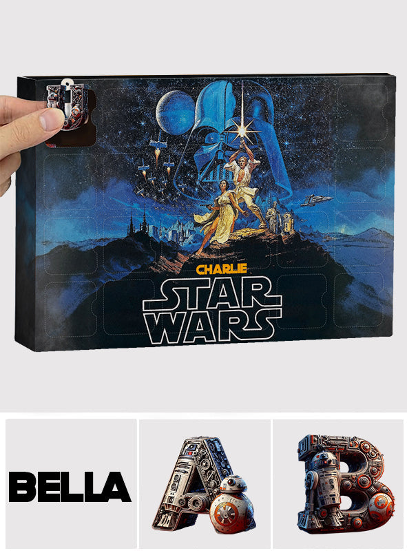 Outer Space Alphabet - Personalized The Force Advent Calendar With Ornaments