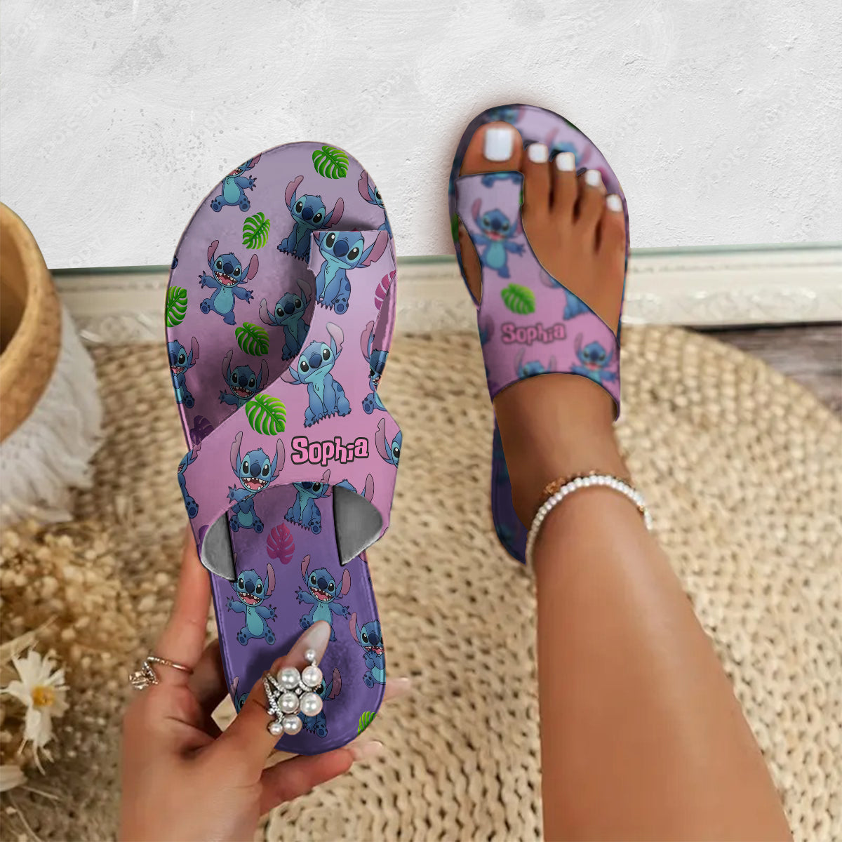 Blue Ohana Friend - Personalized Ohana Open Toe Sandals