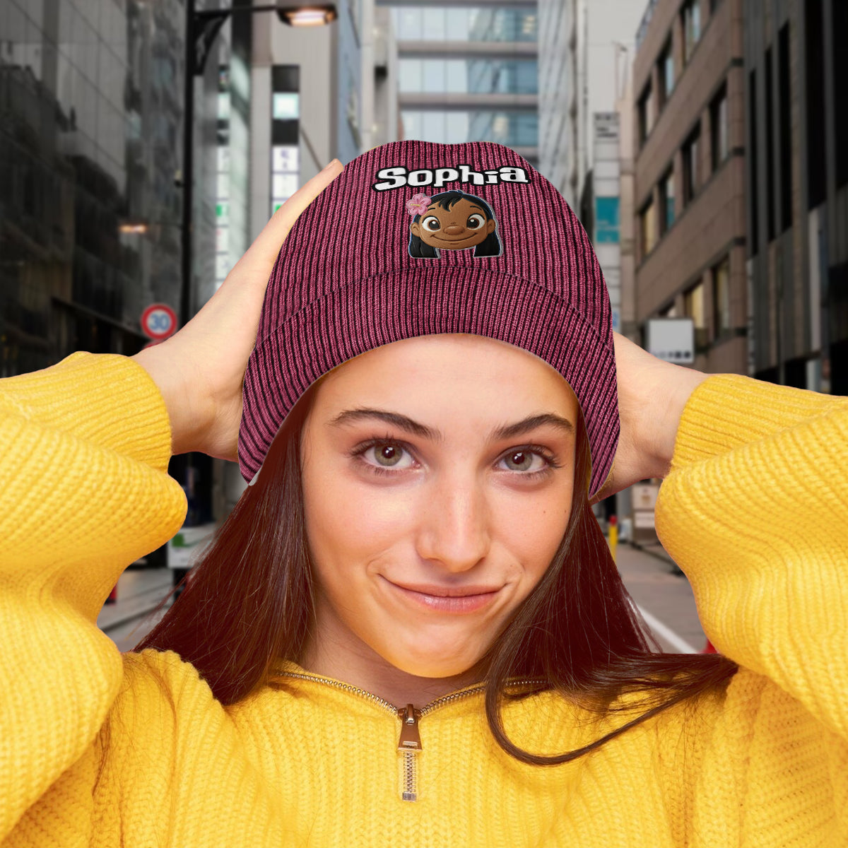 Ohana Means Family - Personalized Ohana Beanie Hat With Patches