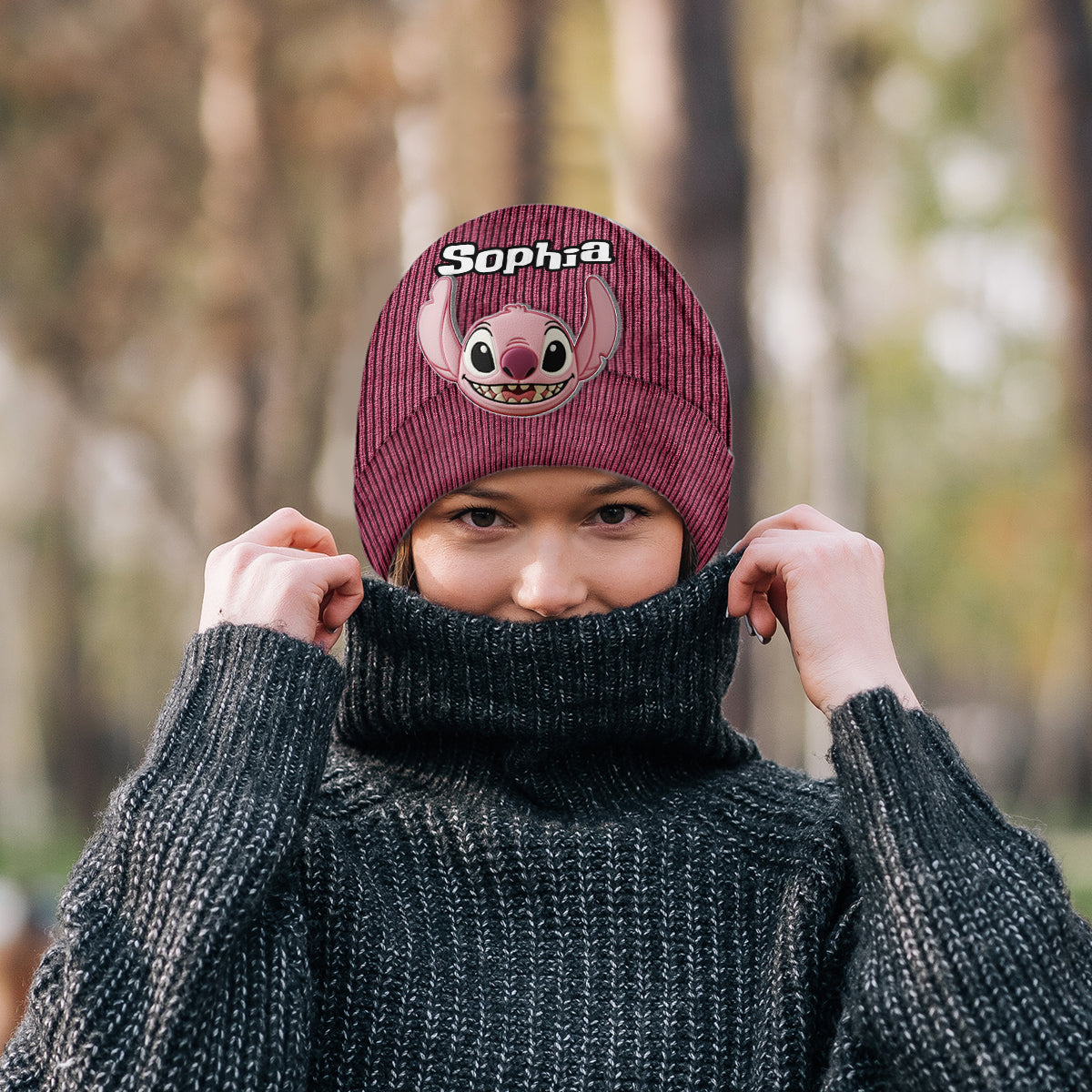 Ohana Means Family - Personalized Ohana Beanie Hat With Patches
