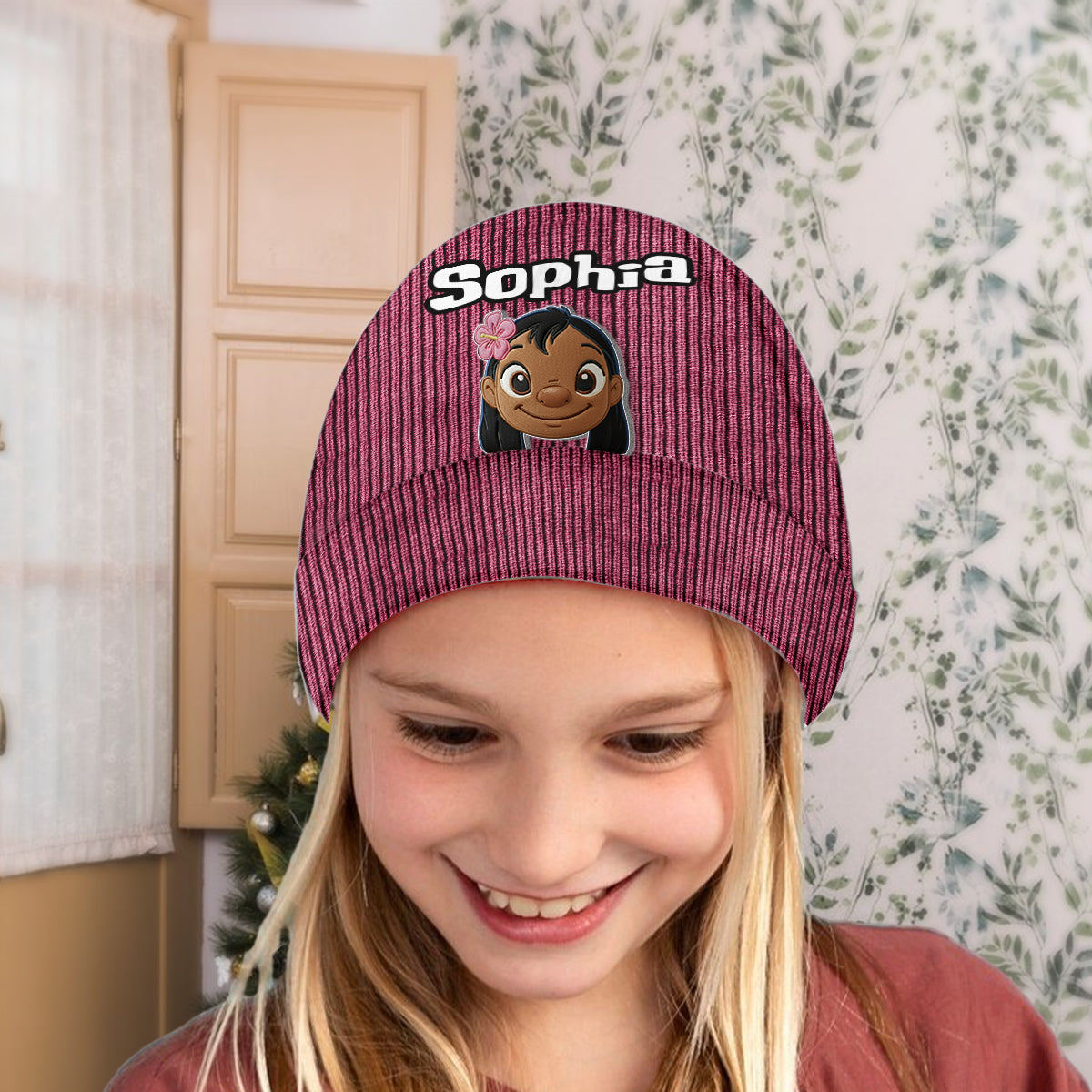 Ohana Means Family - Personalized Ohana Beanie Hat With Patches