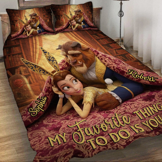 My Favorite Things To Do Is You - Personalized Couple Quilt Set