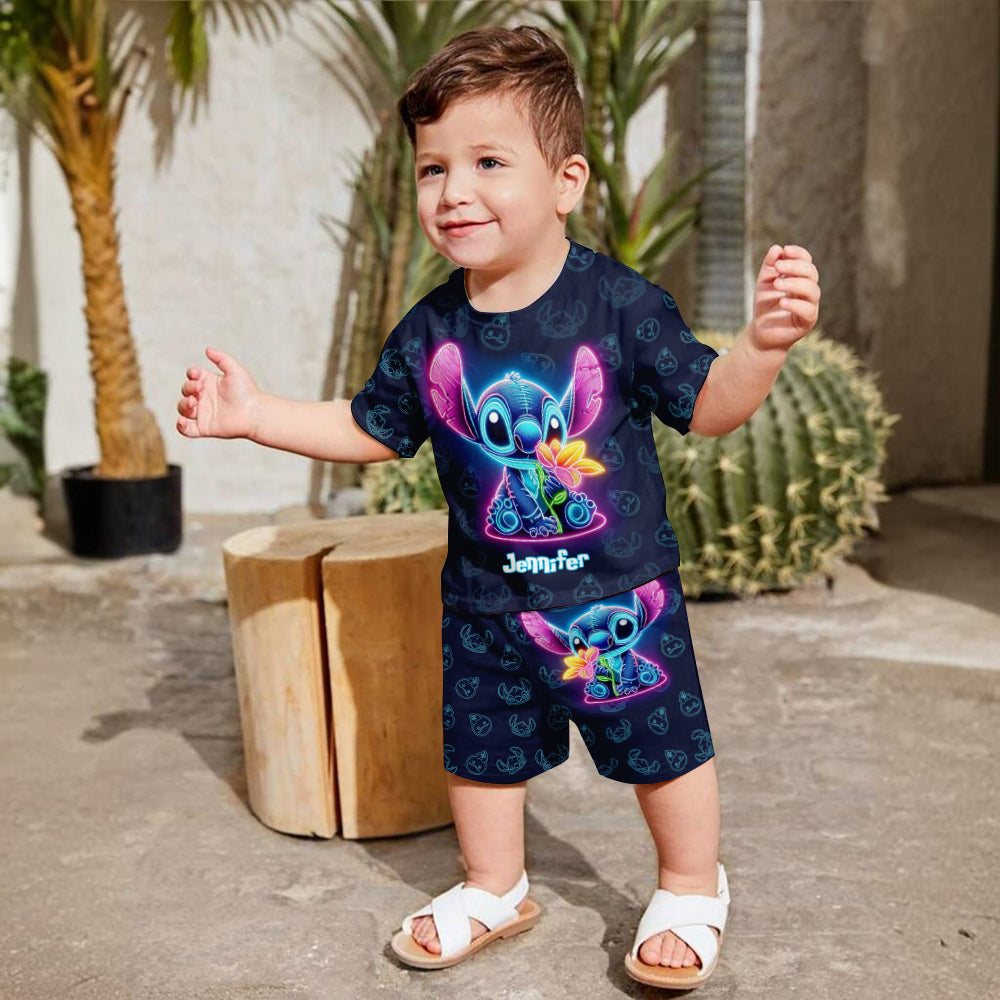 Neon Ohana - Personalized Ohana Kid T-shirt & Shorts