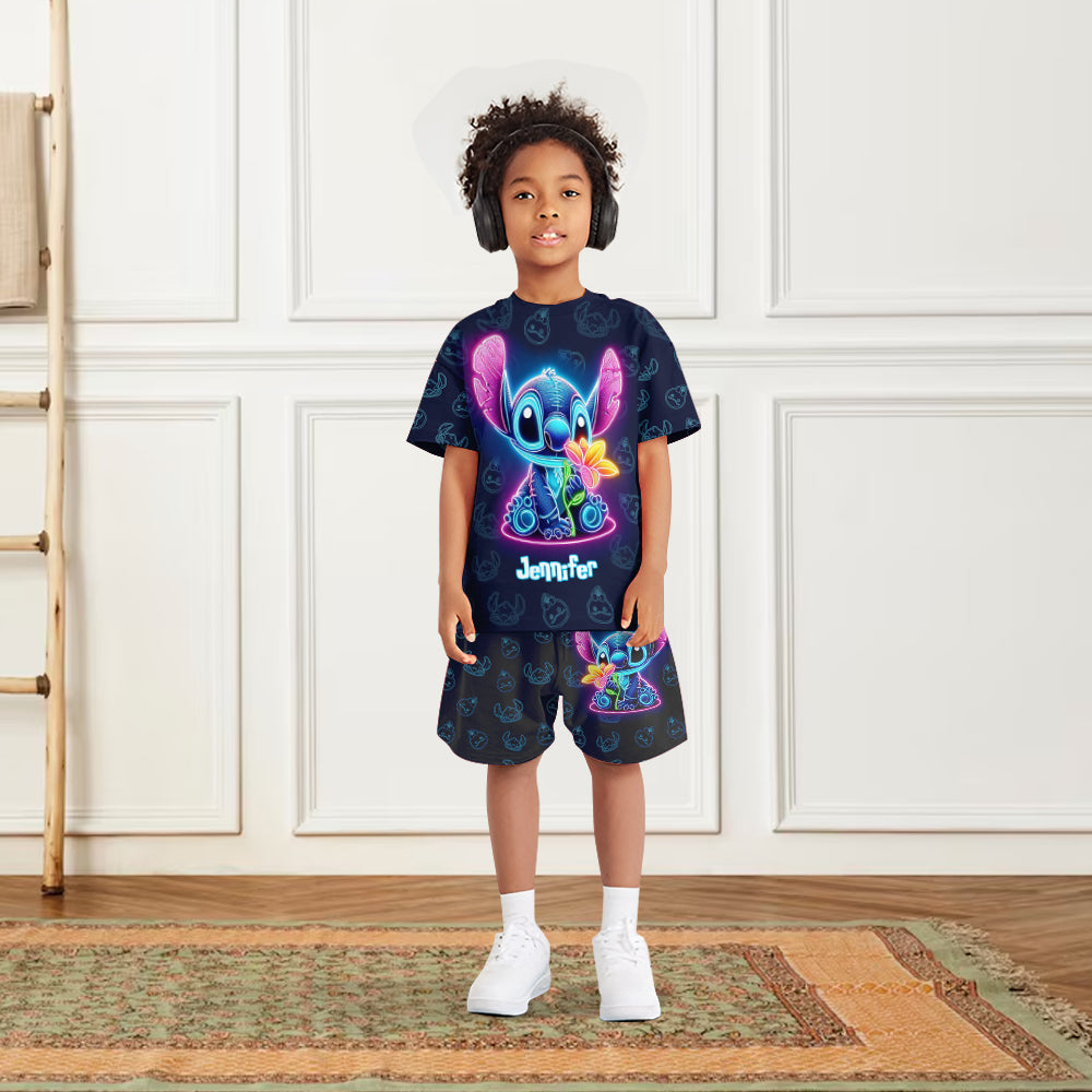 Neon Ohana - Personalized Ohana Kid T-shirt & Shorts