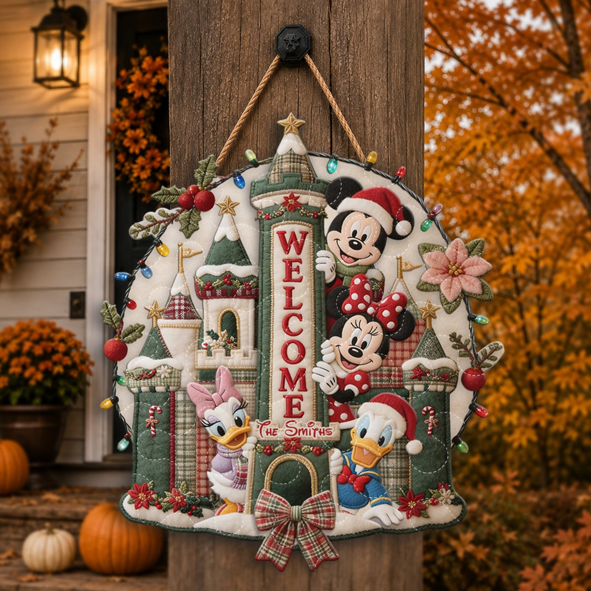 Magical Christmas - Personalized Mouse Quilted Door Hanger