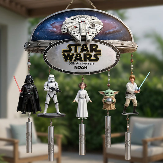Celebrate 50th Anniversary - Personalized The Force Wind Chime With Charm