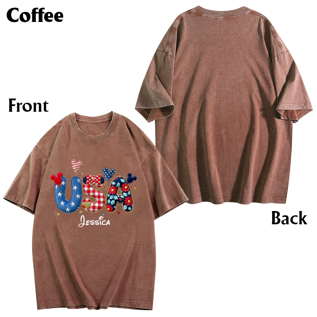 Stars And Stripes - Personalized Mouse Wash T-Shirt