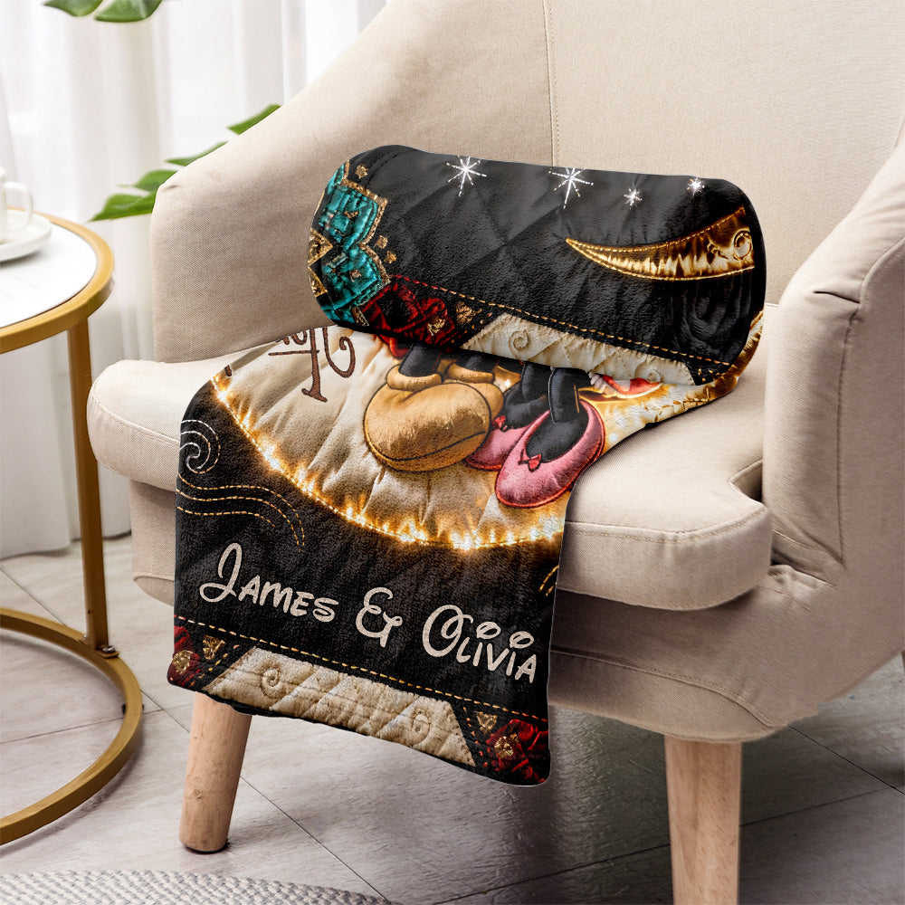 I Love You To The Moon And Back - Personalized Mouse Blanket