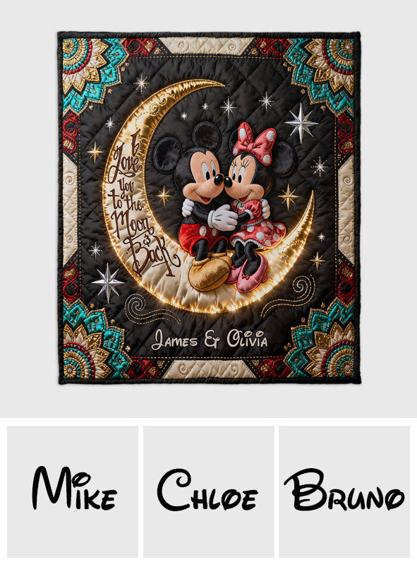I Love You To The Moon And Back - Personalized Mouse Blanket