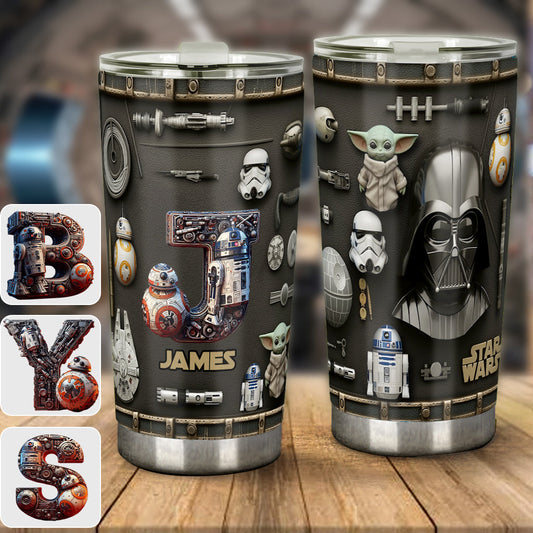 Initial Name Letter The Force - Personalized The Force Tumbler