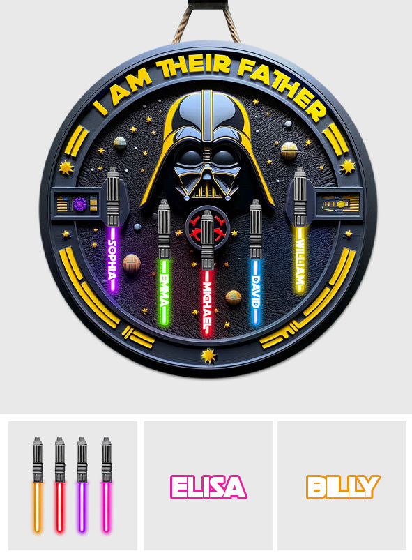 I'm Their Father - Personalized The Force Round Wood Sign
