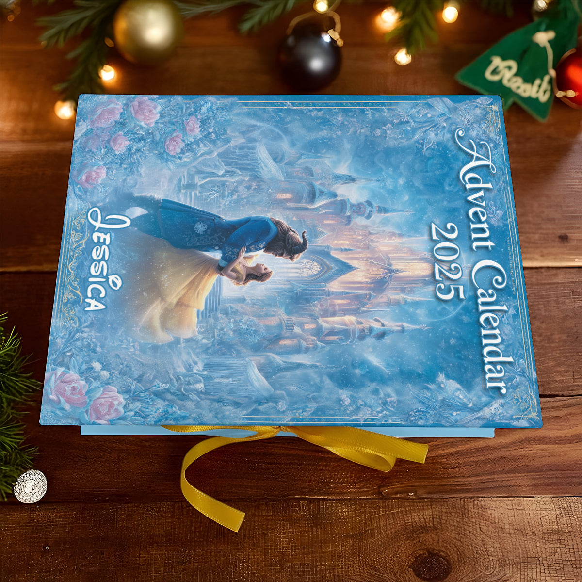 Magical Couple - Personalized Mouse Folded Advent Calendar With Ornaments