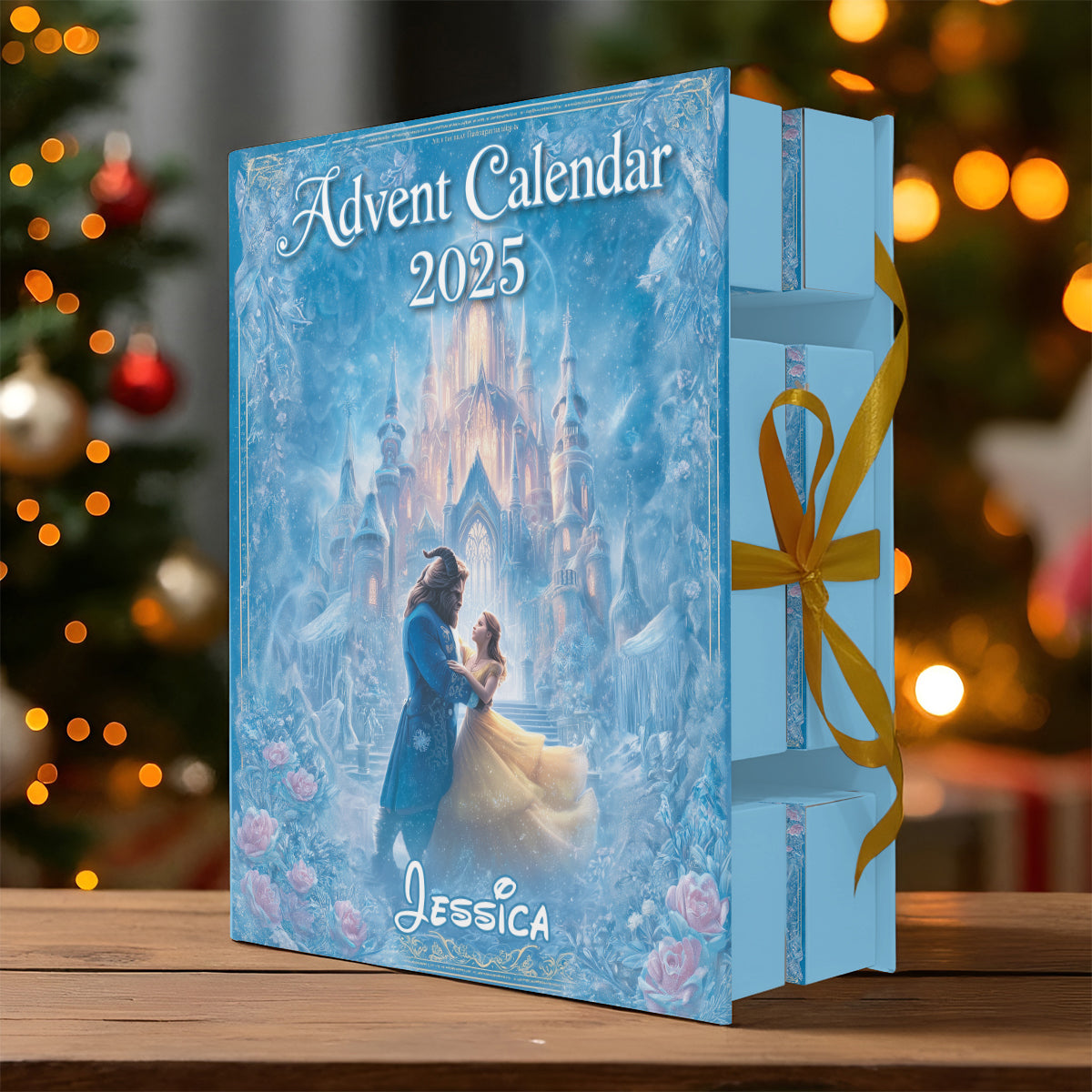 Magical Couple - Personalized Mouse Folded Advent Calendar With Ornaments