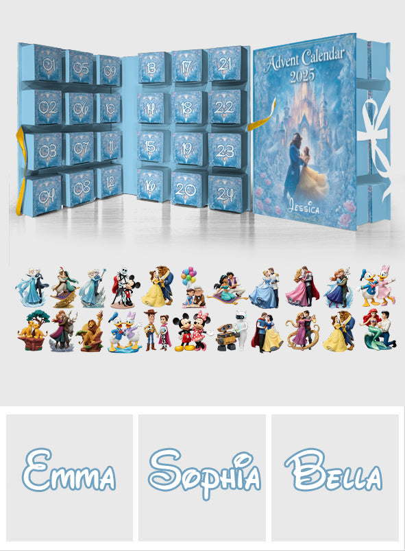 Magical Couple - Personalized Mouse Folded Advent Calendar With Ornaments