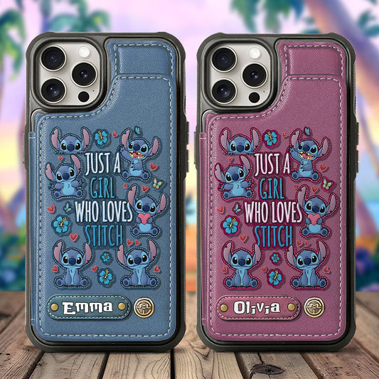 Just A Girl Who Loves Stitch - Personalized Ohana Wallet Phone Case