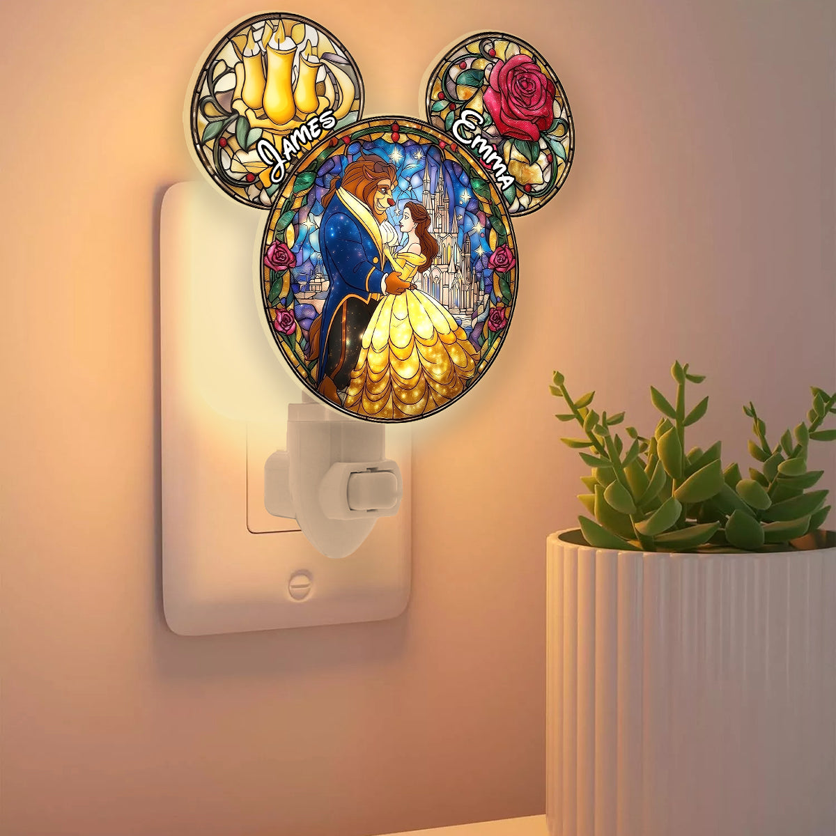 Tale As Old As Time - Personalized Mouse Acrylic Plug-In Night Light