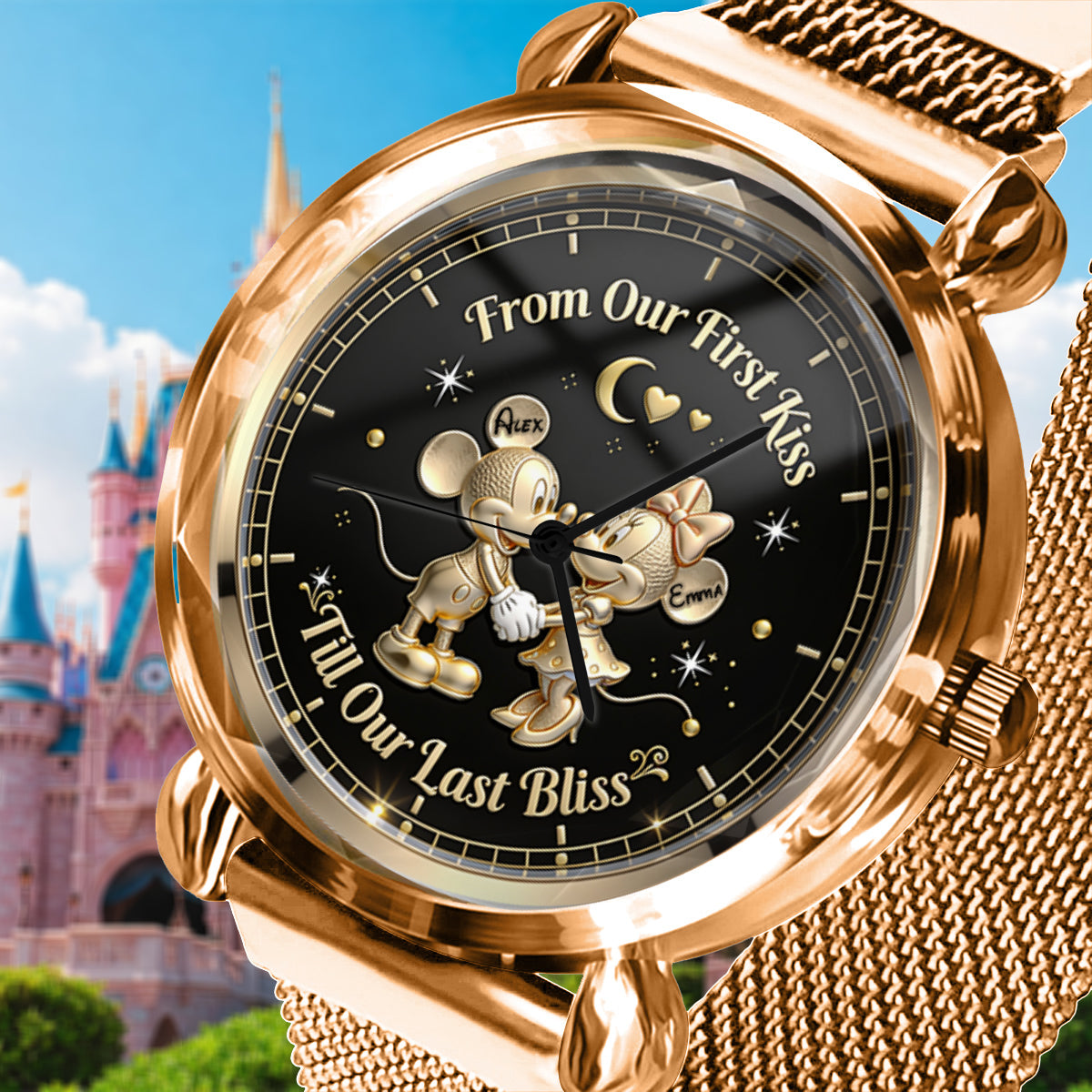 From Our First Kiss Till Our Last Bliss - Personalized Mouse Women Hand Watch