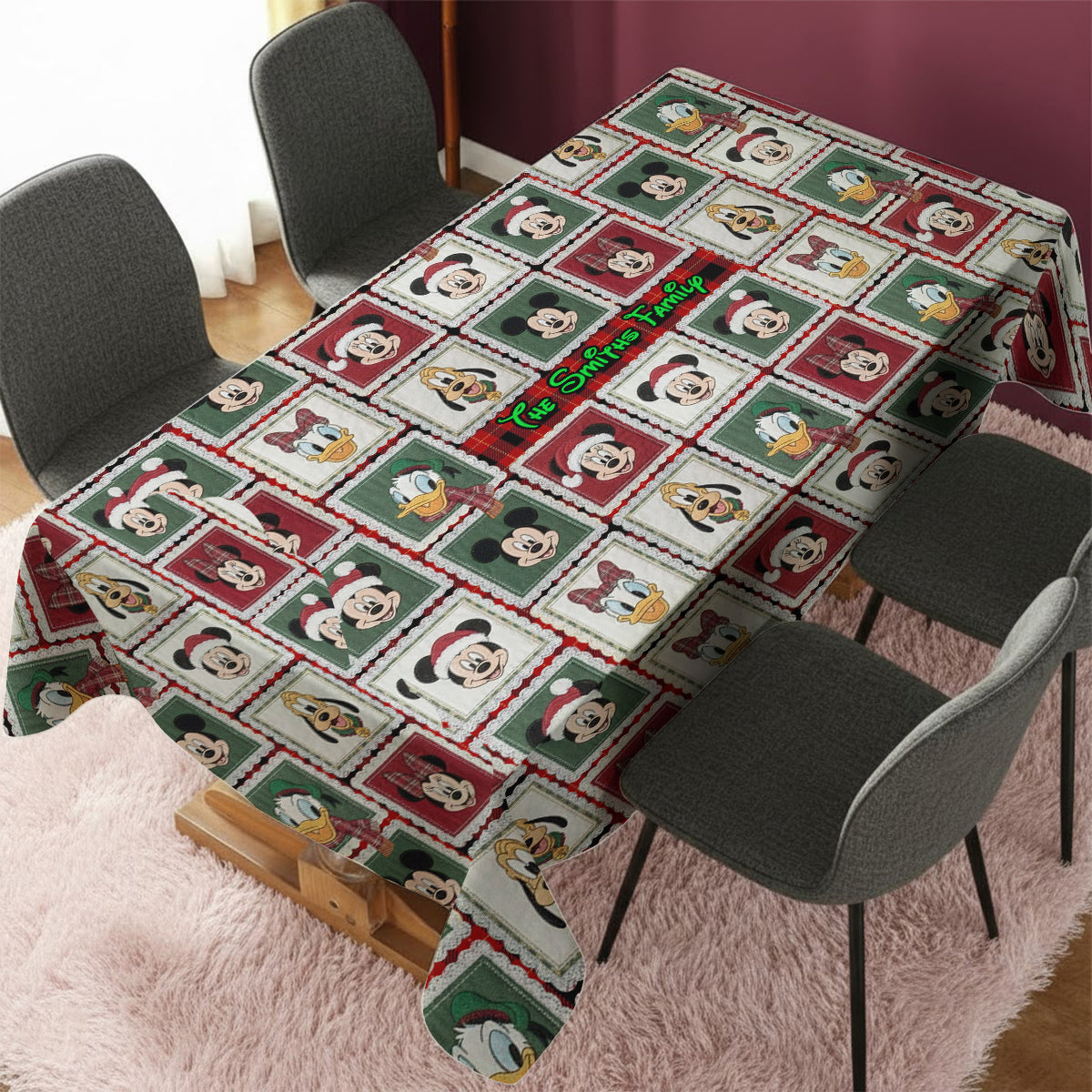 Merry Christmas - Personalized Mouse Table Cloth Cover