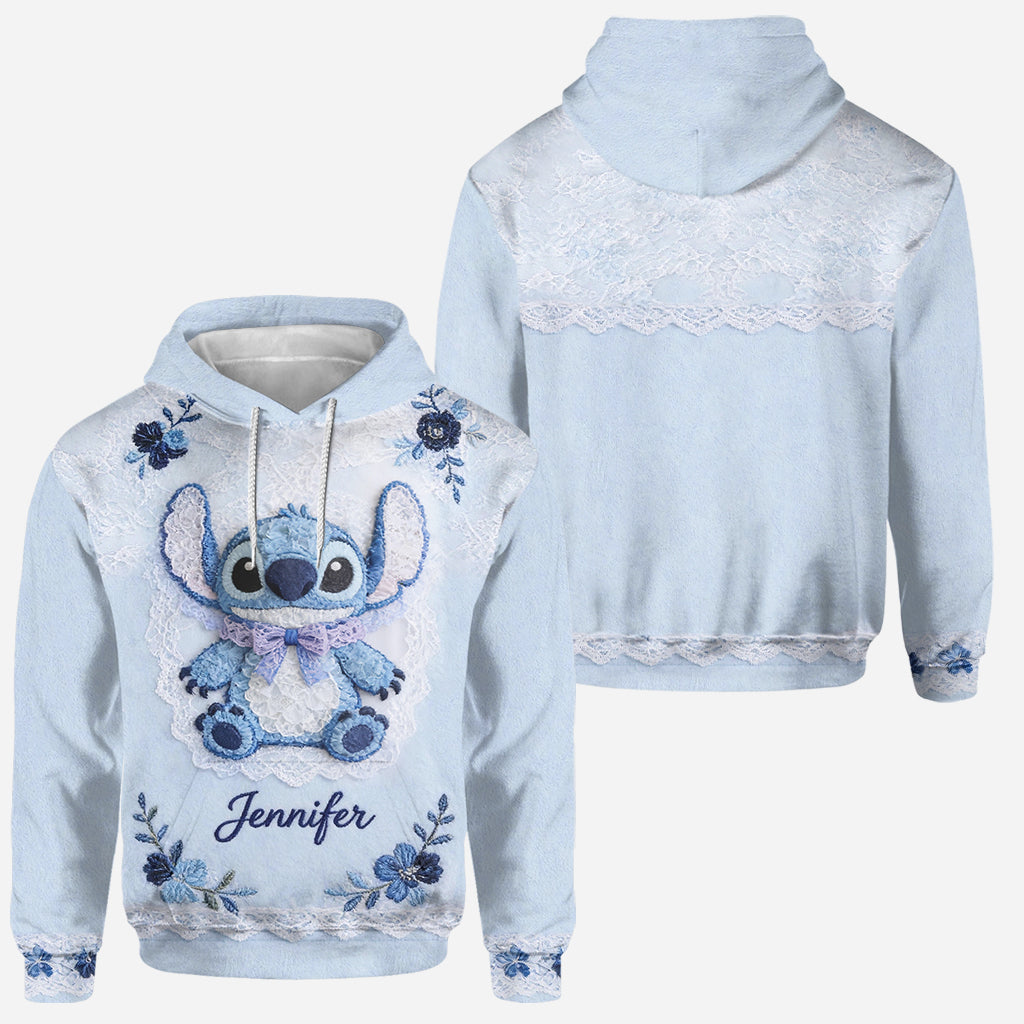 Blue Alien - Personalized Ohana Hoodie and Leggings