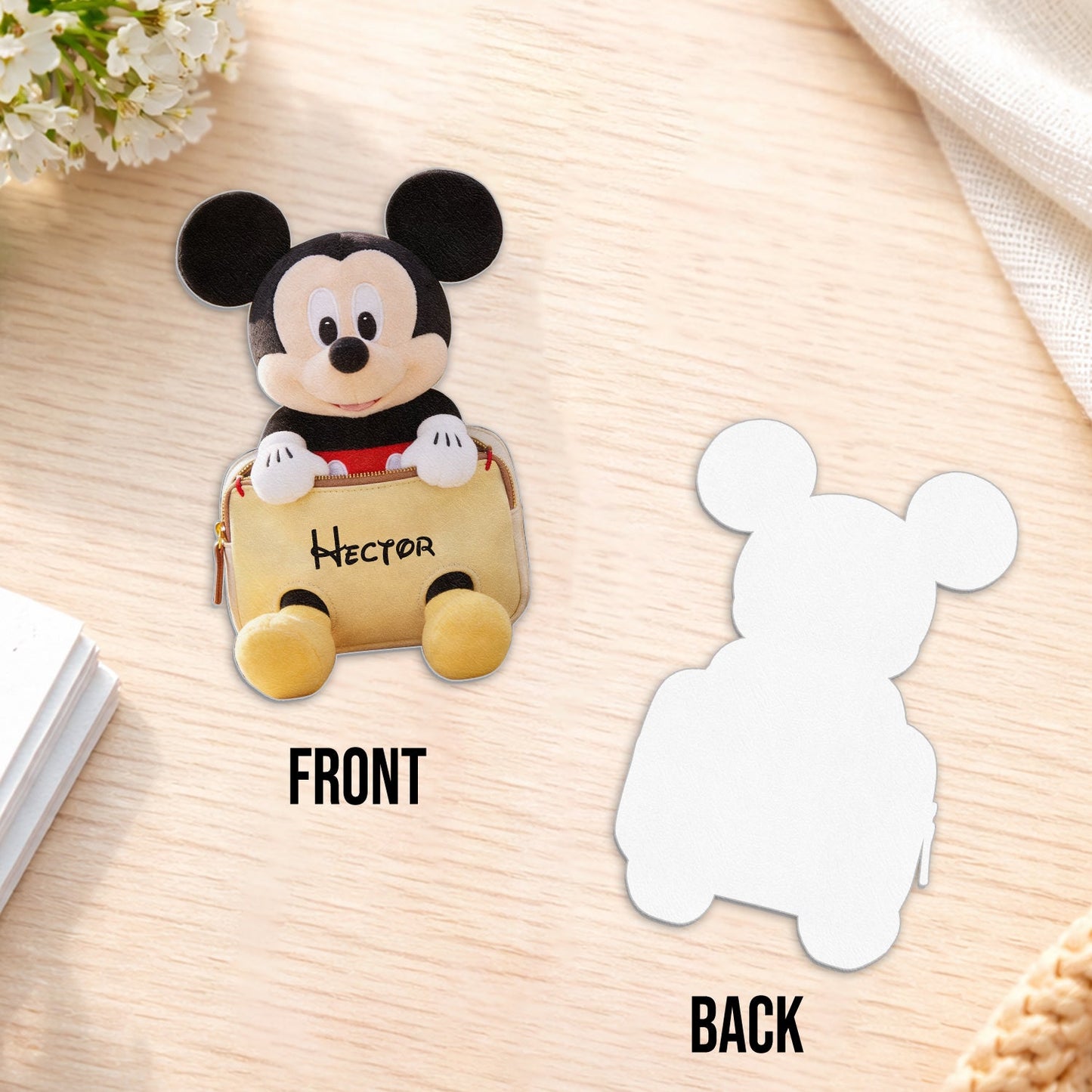 Always Have Your Back - Personalized Mouse Changeable Leather Patch Backpack
