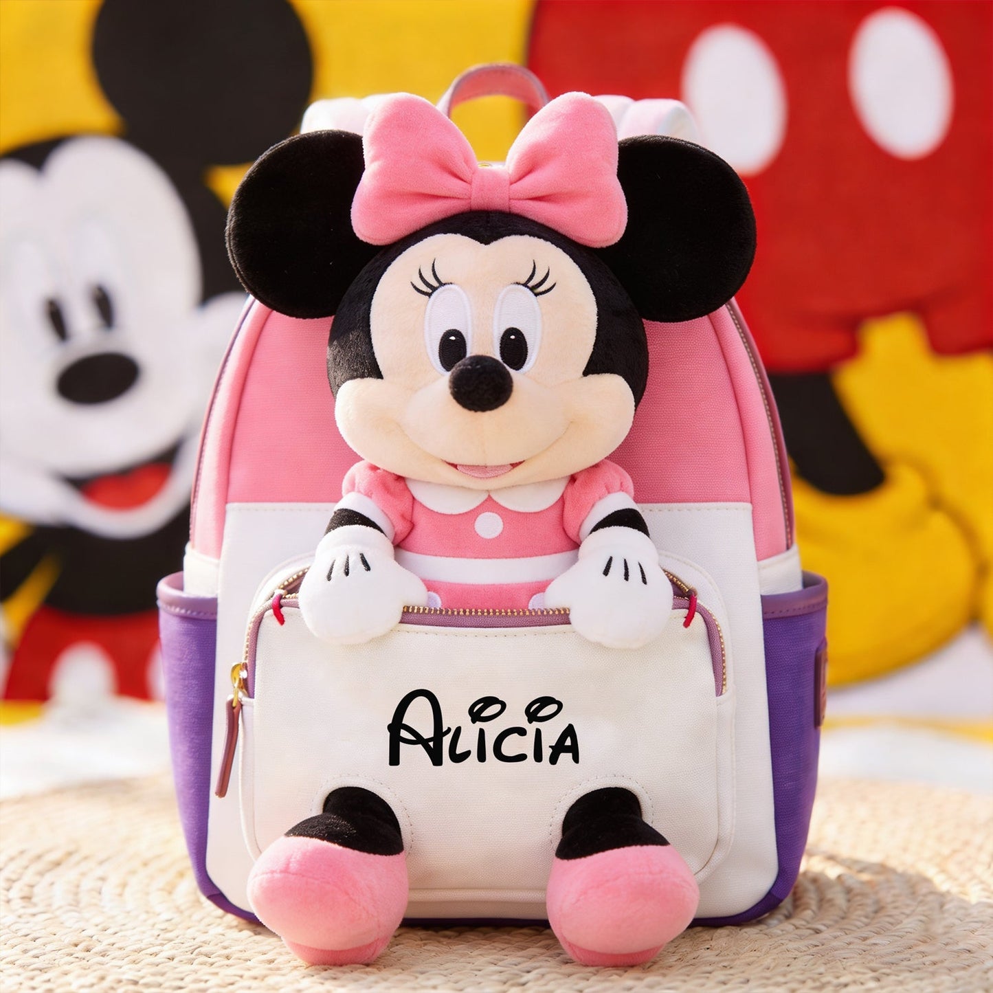 Always Have Your Back - Personalized Mouse Changeable Leather Patch Backpack