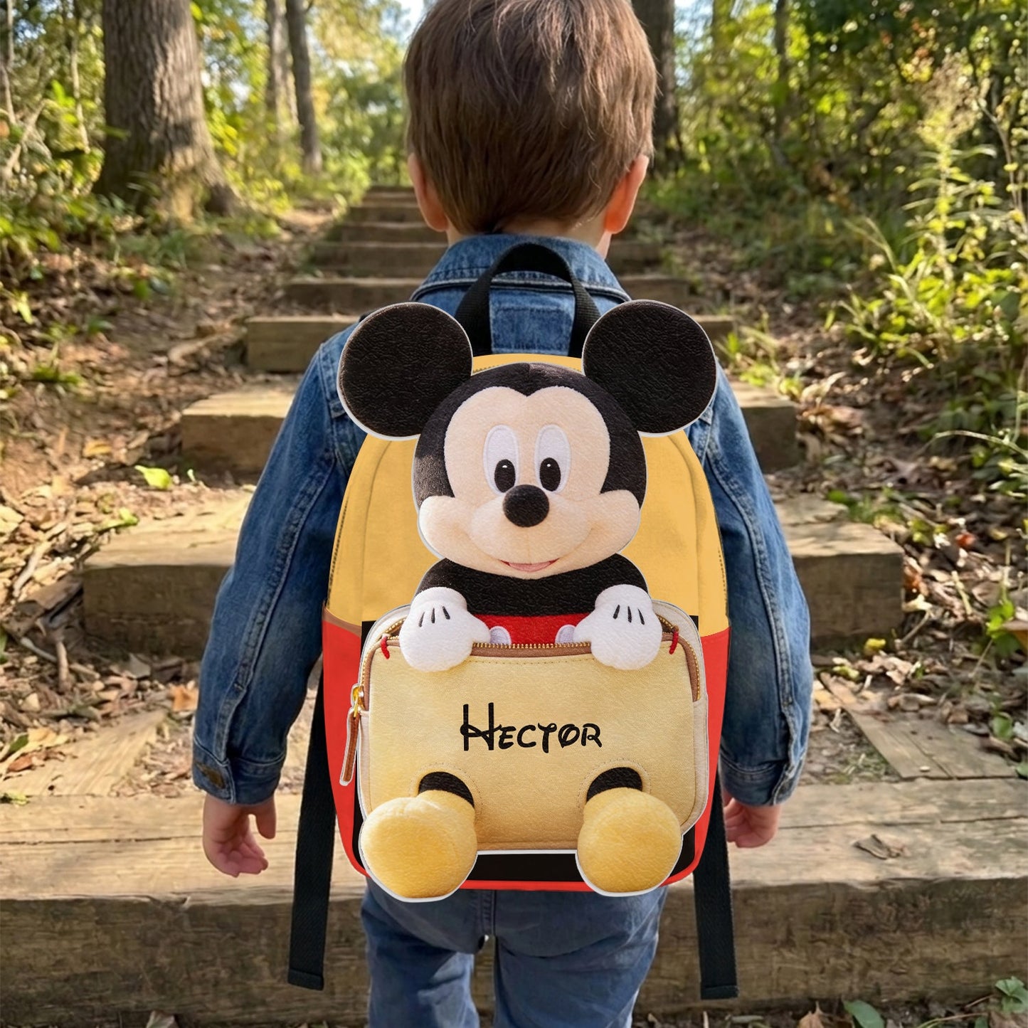Always Have Your Back - Personalized Mouse Changeable Leather Patch Backpack