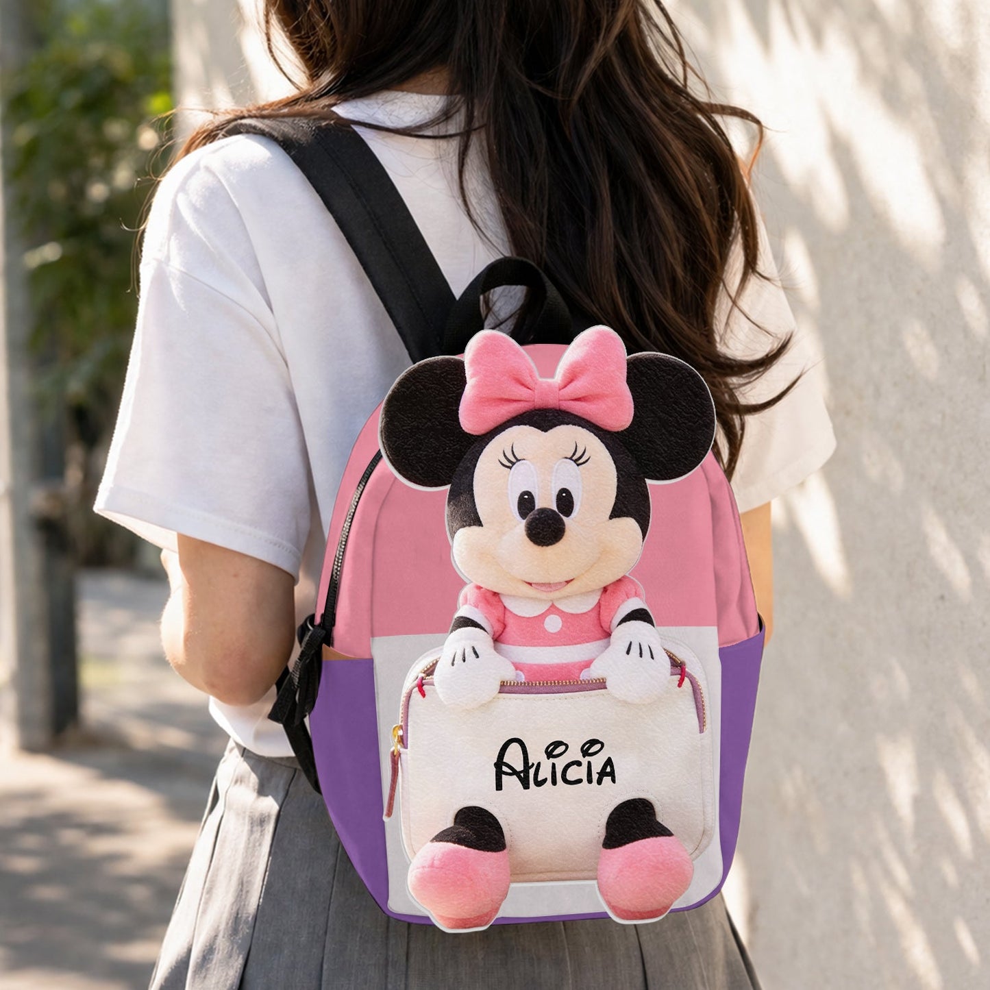Always Have Your Back - Personalized Mouse Changeable Leather Patch Backpack