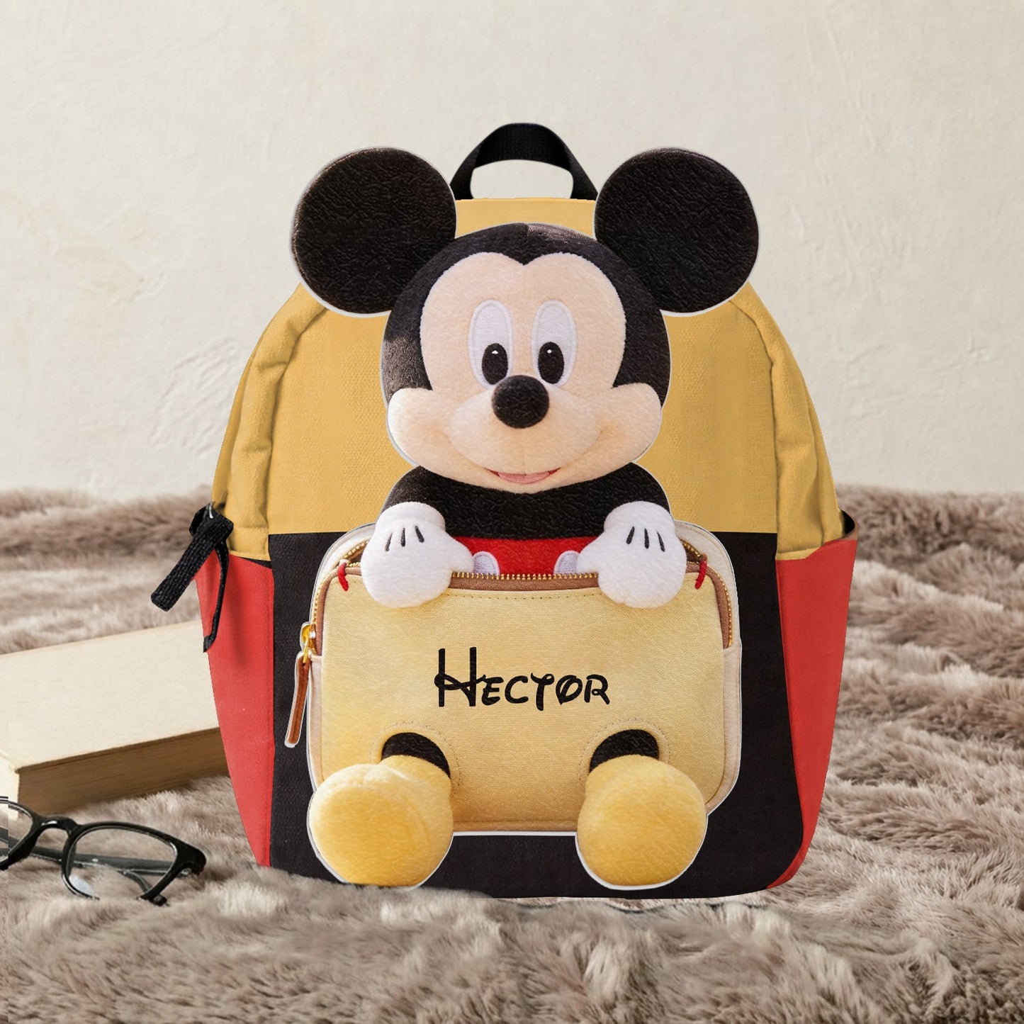 Always Have Your Back - Personalized Mouse Changeable Leather Patch Backpack