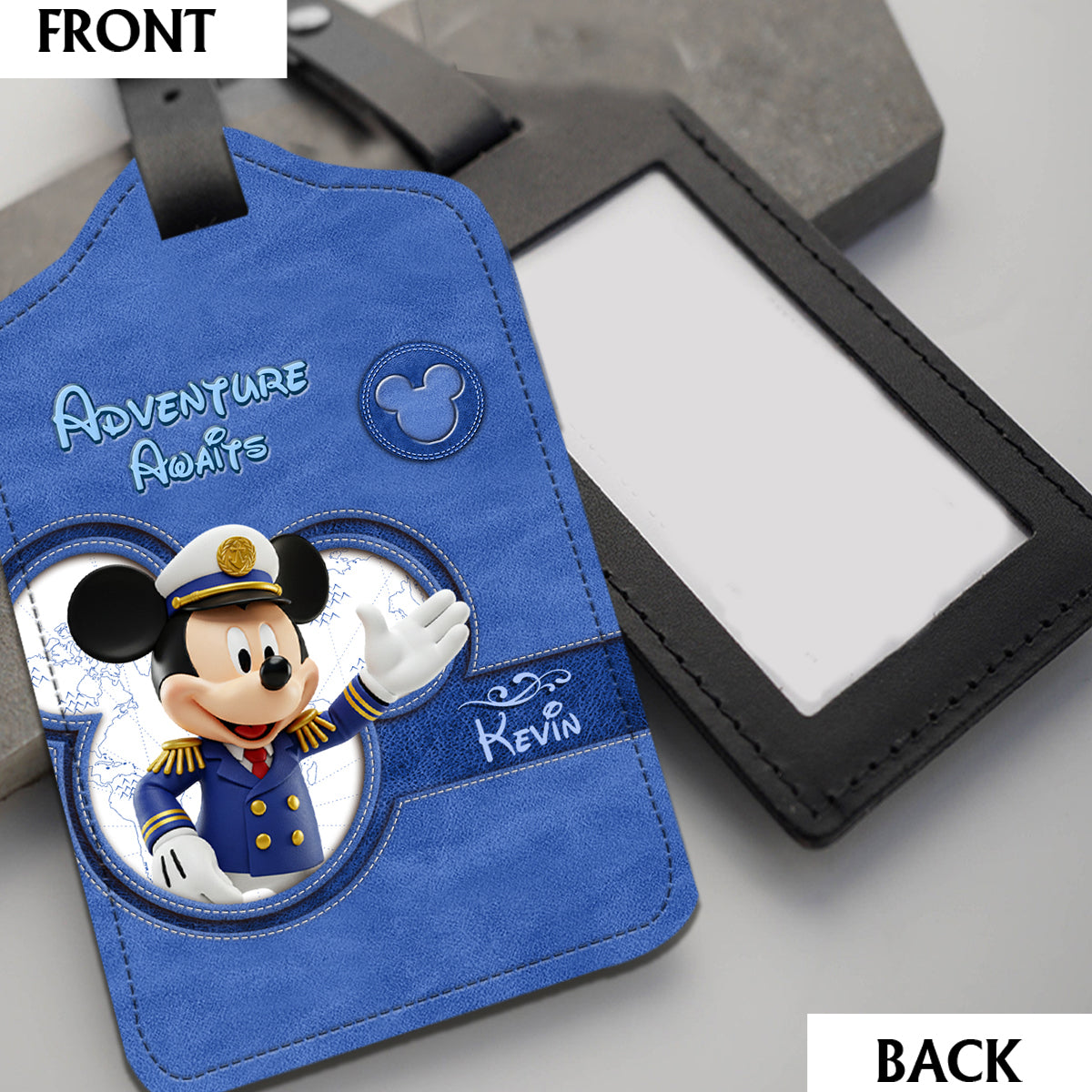 Magical Mouse Ears Adventure Awaits - Personalized Mouse Leather Luggage Tag & Passport Holder