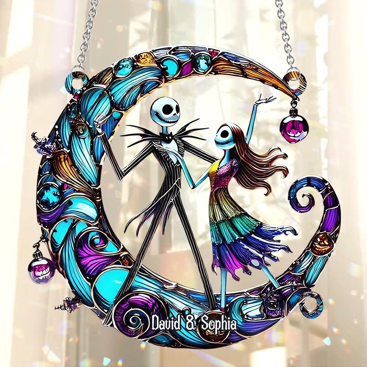 Nightmare Couple - Personalized Nightmare Window Hanging Suncatcher Ornament