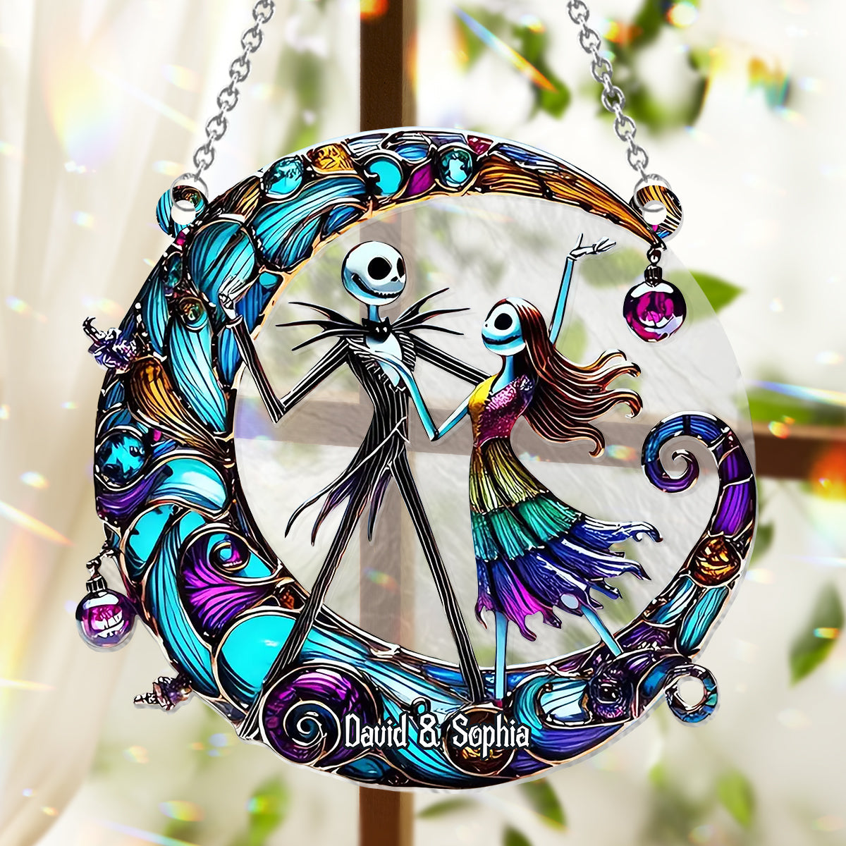 Nightmare Couple - Personalized Nightmare Window Hanging Suncatcher Ornament