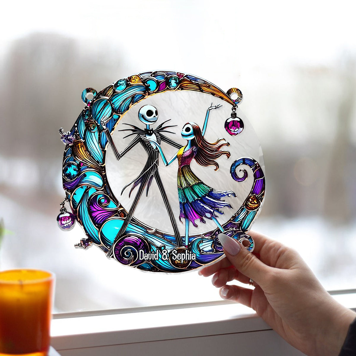 Nightmare Couple - Personalized Nightmare Window Hanging Suncatcher Ornament
