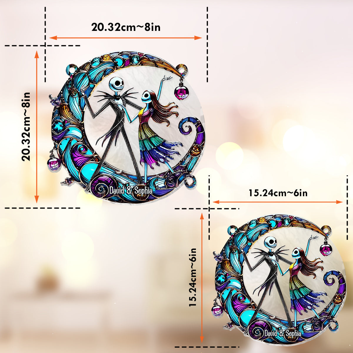 Nightmare Couple - Personalized Nightmare Window Hanging Suncatcher Ornament