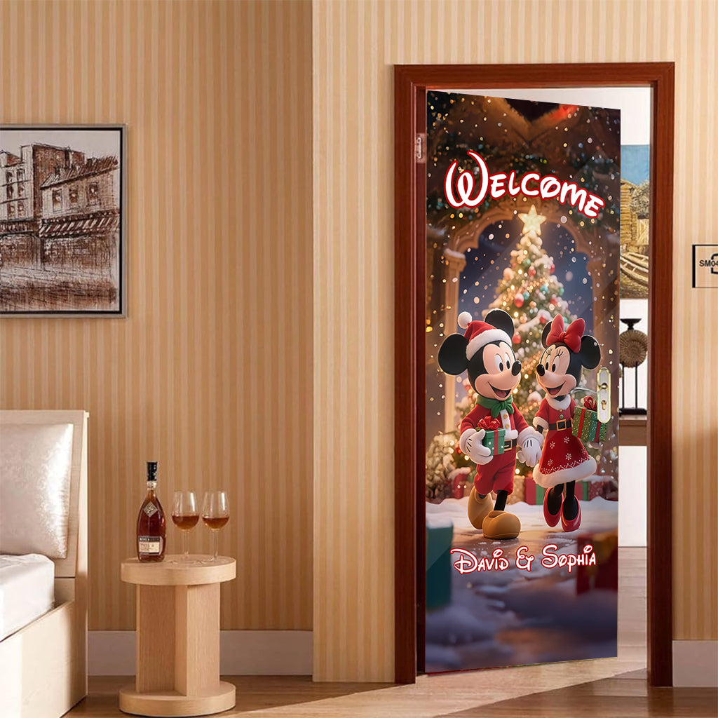 Magical Christmas - Personalized Mouse Door Sticker
