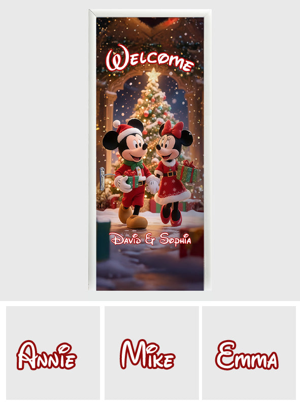 Magical Christmas - Personalized Mouse Door Sticker