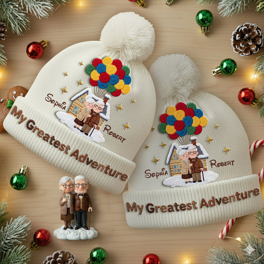 My Greatest Adventure - Personalized Couple Beanie Hat