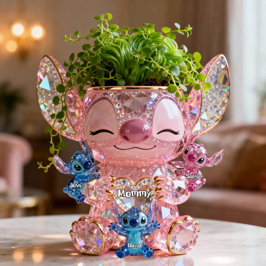 Cute Sparkling Alien - Personalized Ohana Custom Shape Acrylic Flower Vase