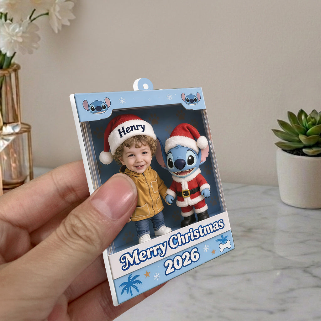 Merry Stitchmas - Personalized Ohana Premium 3D Ornament