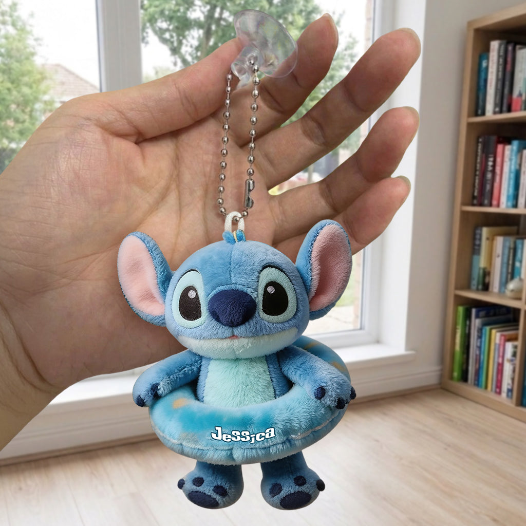 Blue Monster Summer Vibes - Personalized Ohana Tumbler With Plush Charm