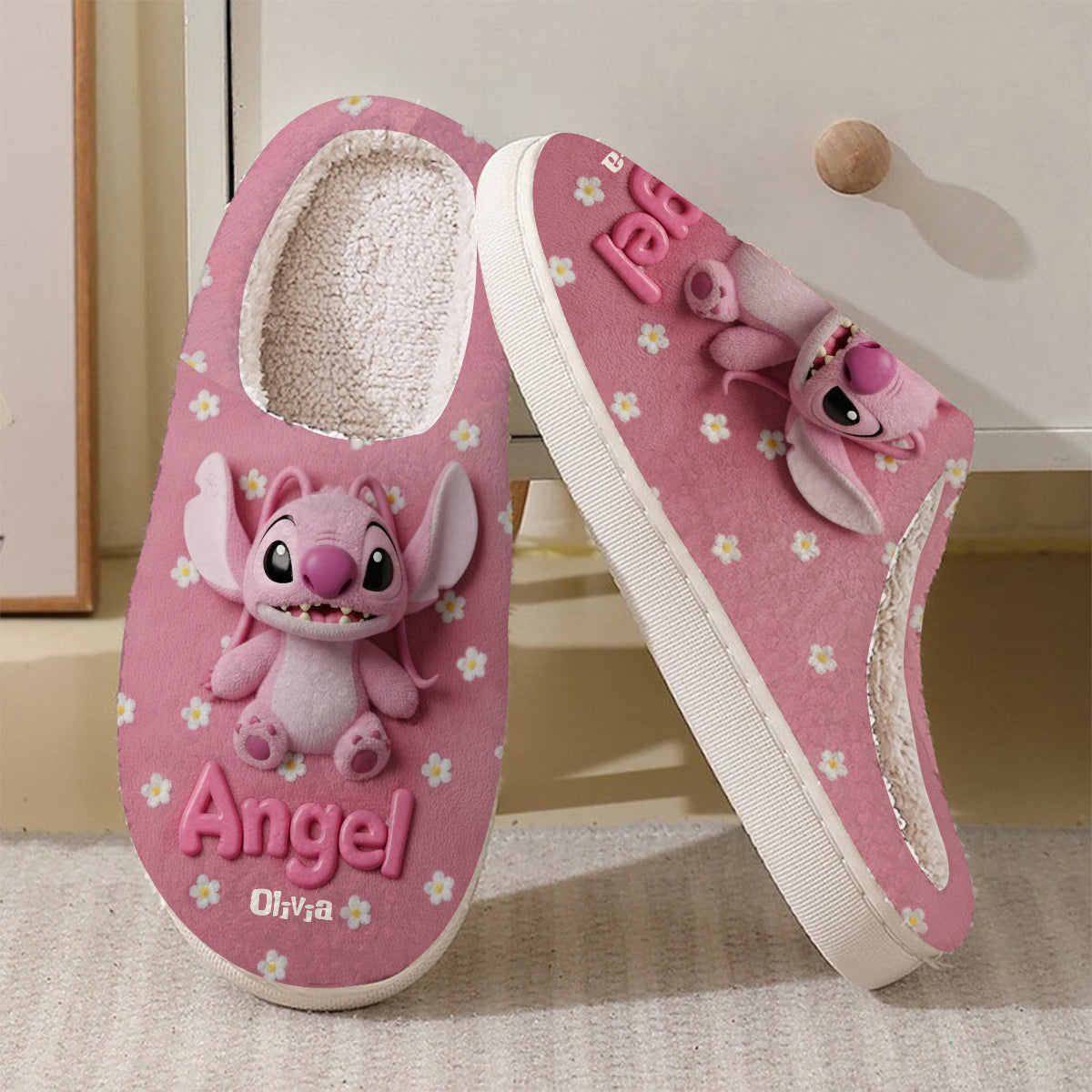 Fluffy Monster Effect - Personalized Ohana Slippers
