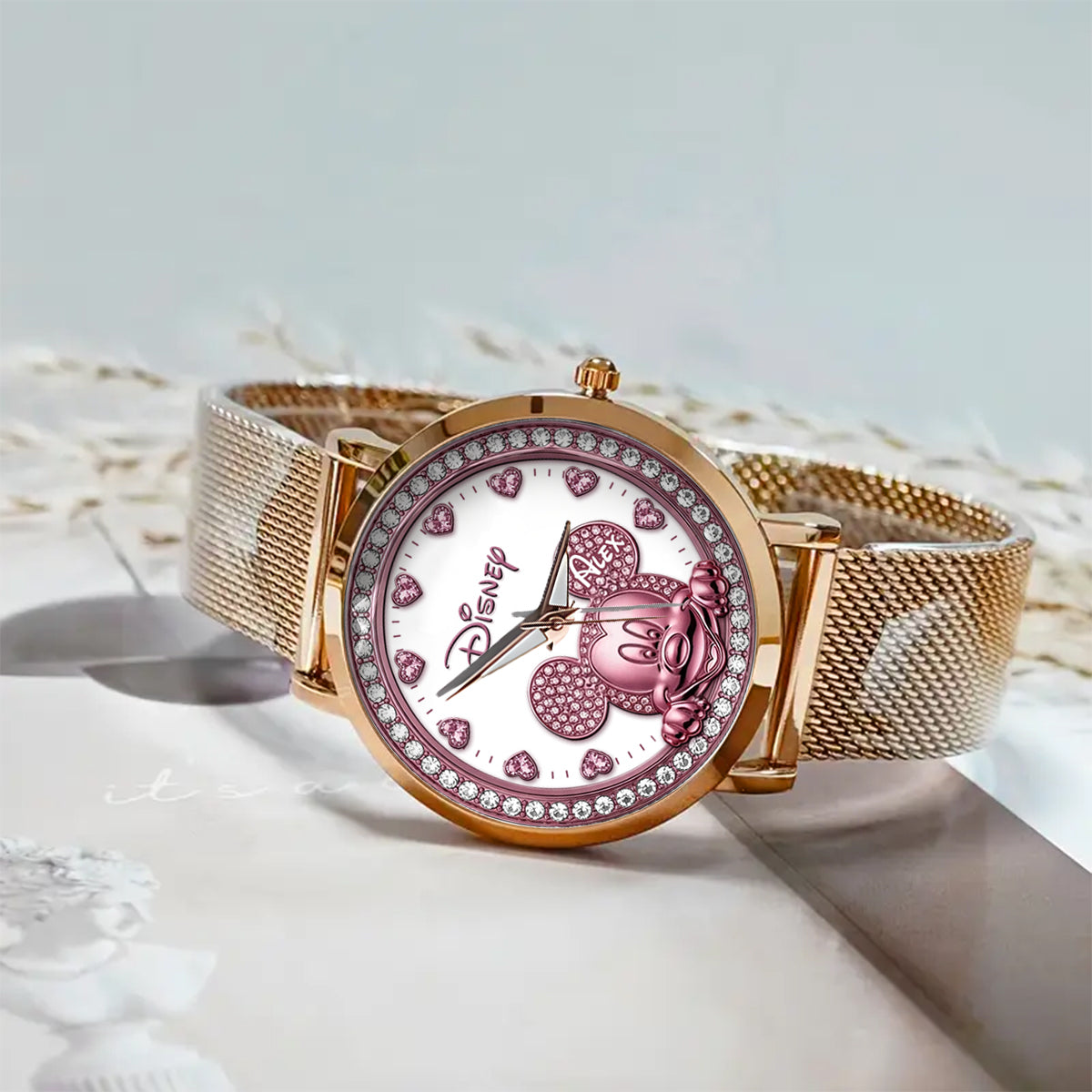 Peeking Mouse Ears - Personalized Mouse Women Hand Watch